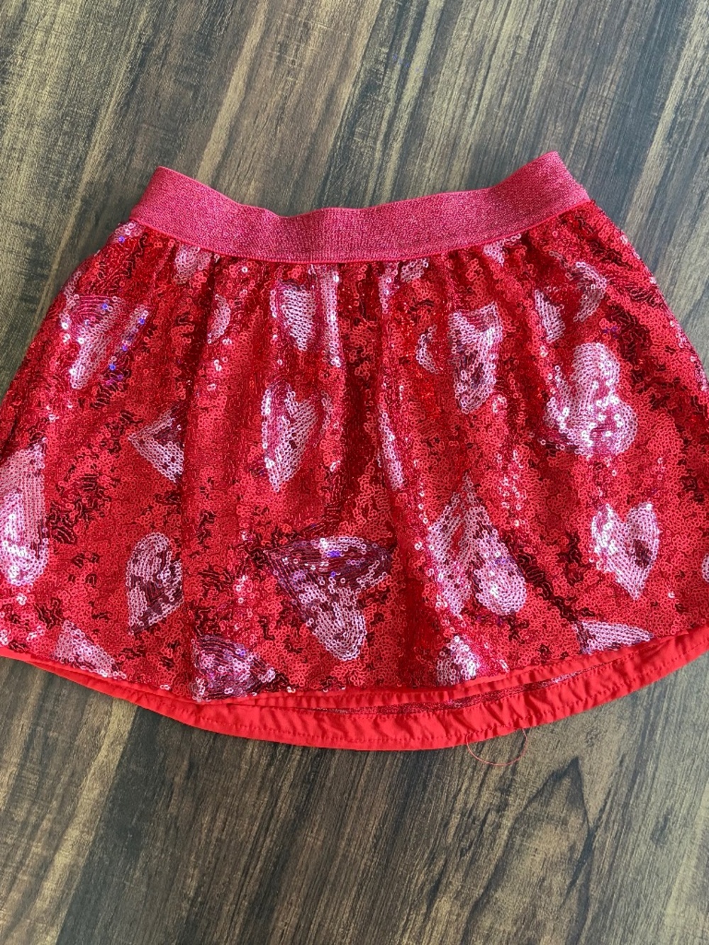Cat & Jack Red and Pink Sequin Heart Skirt Size XS 4/5Y